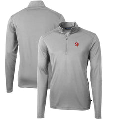 Tampa Bay Buccaneers Cutter & Buck Throwback Logo Virtue Eco Pique Recycled Quarter-Zip Pullover Top - Gray - NFL
