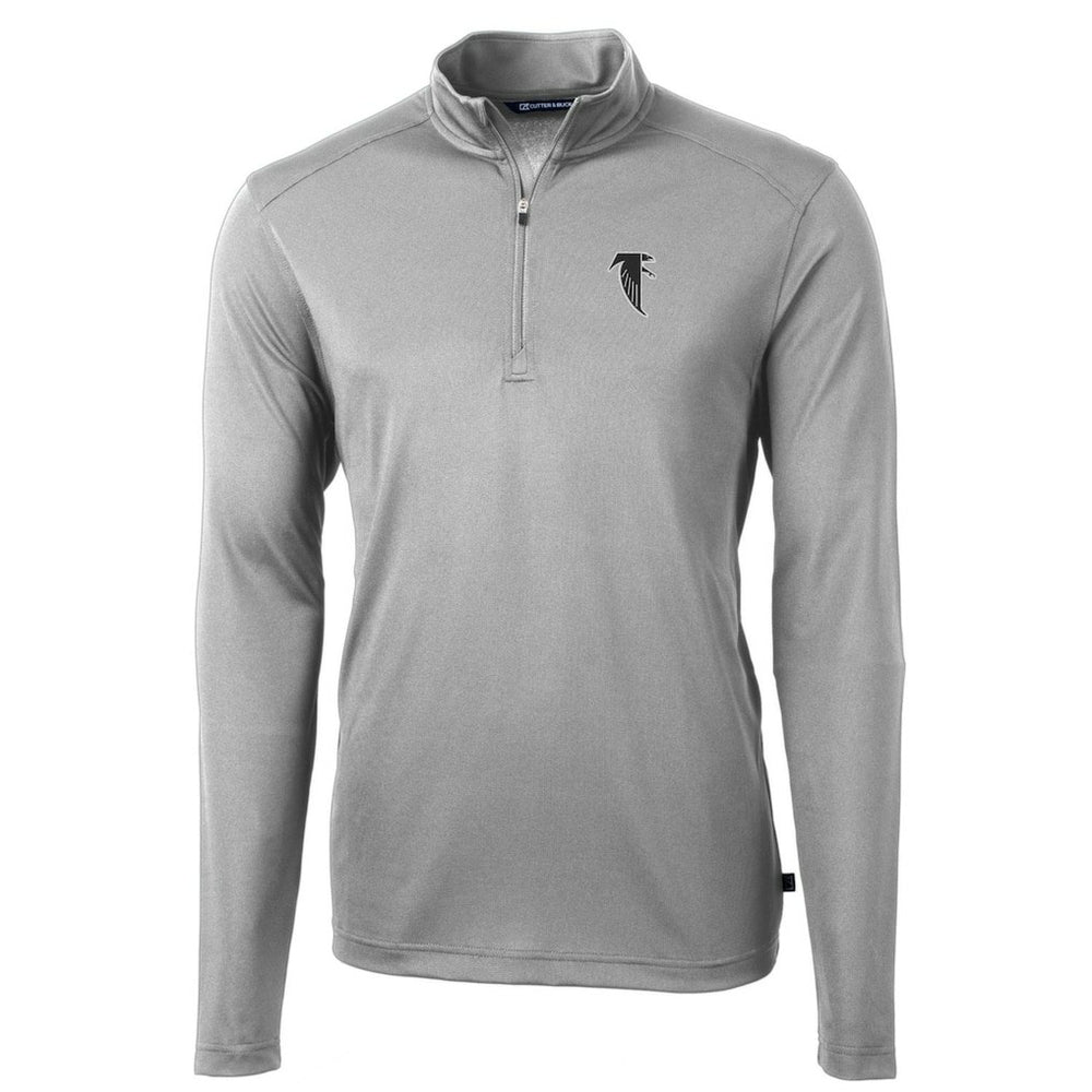 Atlanta Falcons Cutter & Buck Throwback Logo Virtue Eco Pique Recycled Quarter-Zip Pullover Top - Gray - NFL