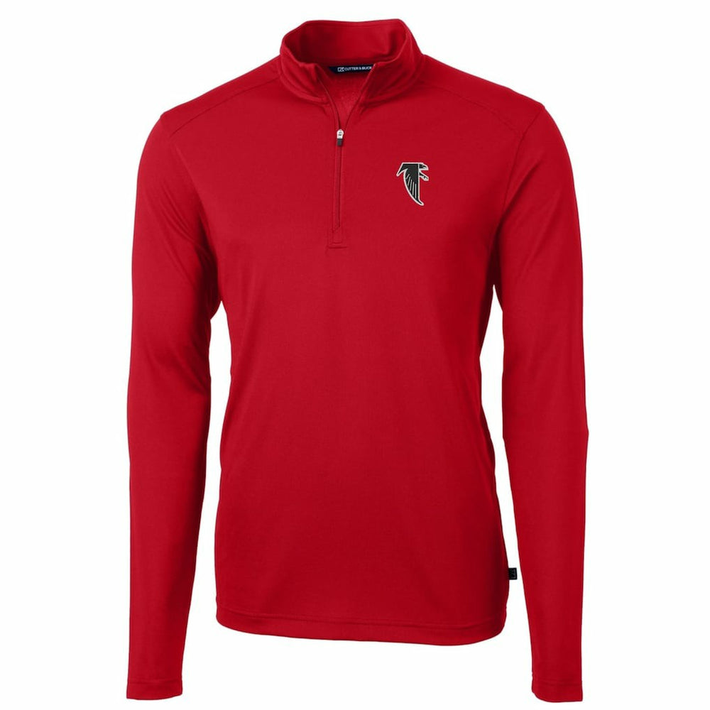 Atlanta Falcons Cutter & Buck Throwback Logo Virtue Eco Pique Recycled Quarter-Zip Pullover Top - Red - NFL