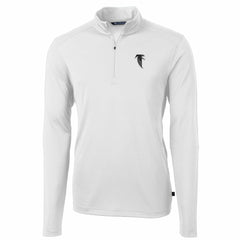 Atlanta Falcons Cutter & Buck Throwback Logo Virtue Eco Pique Recycled Quarter-Zip Pullover Top - White - NFL