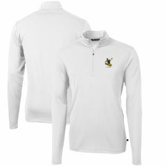 Pittsburgh Steelers Cutter & Buck Throwback Logo Virtue Eco Pique Recycled Quarter-Zip Pullover Top - White - NFL