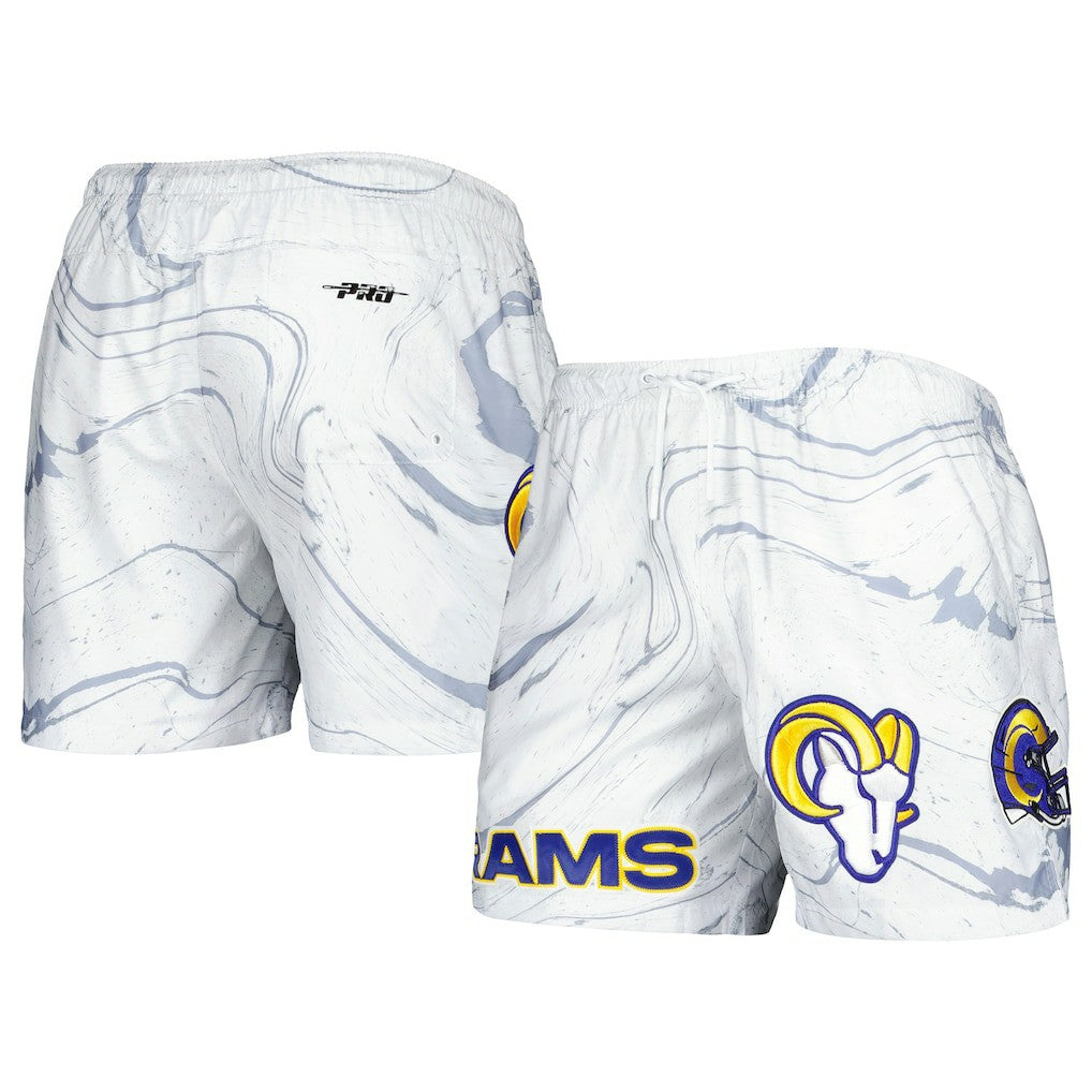 Los Angeles Rams Pro Standard Allover Marble Print Shorts - White - NFL