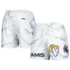 Los Angeles Rams Pro Standard Allover Marble Print Shorts - White - NFL