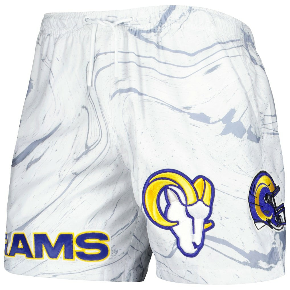Los Angeles Rams Pro Standard Allover Marble Print Shorts - White - NFL