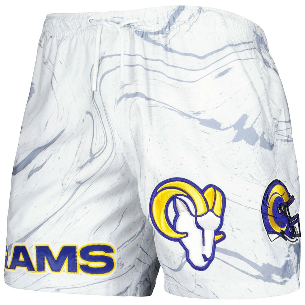 Los Angeles Rams Pro Standard Allover Marble Print Shorts - White - NFL