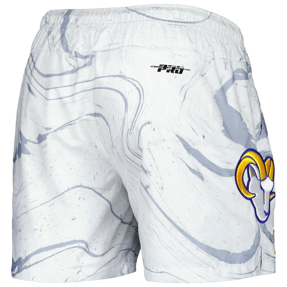 Los Angeles Rams Pro Standard Allover Marble Print Shorts - White - NFL