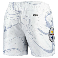 Pittsburgh Steelers Pro Standard Allover Marble Print Shorts - White - NFL
