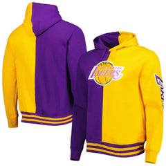 Mitchell & Ness Los Angeles Lakers Hardwood Classics Split Pullover Hoodie Purple/Gold