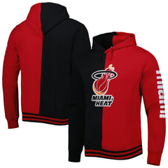 Mitchell & Ness Miami Heat Hardwood Classics Split Pullover Hoodie Black/Red