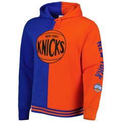 Mitchell & Ness New York Knicks Hardwood Classics Split Pullover Hoodie Blue/Orange