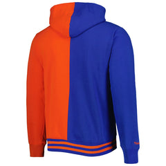 Mitchell & Ness New York Knicks Hardwood Classics Split Pullover Hoodie Blue/Orange