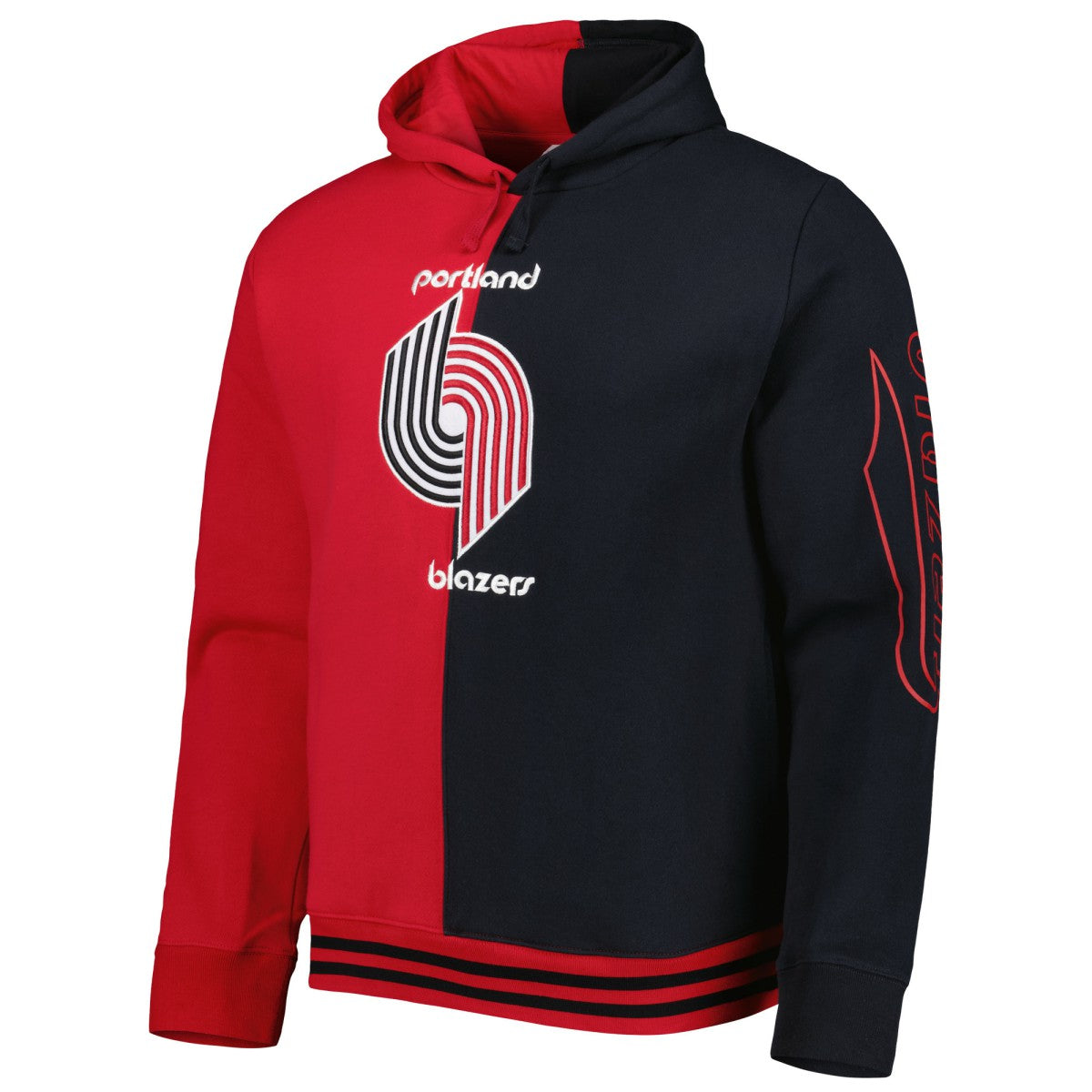 Mitchell & Ness Portland Trail Blazers Hardwood Classics Split Pullover Hoodie Red/Black