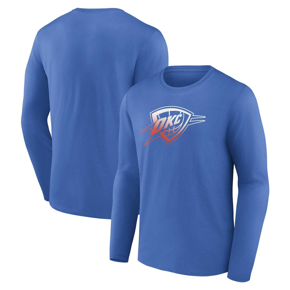 Oklahoma City Thunder Gradient Logo Long Sleeve T-Shirt Blue