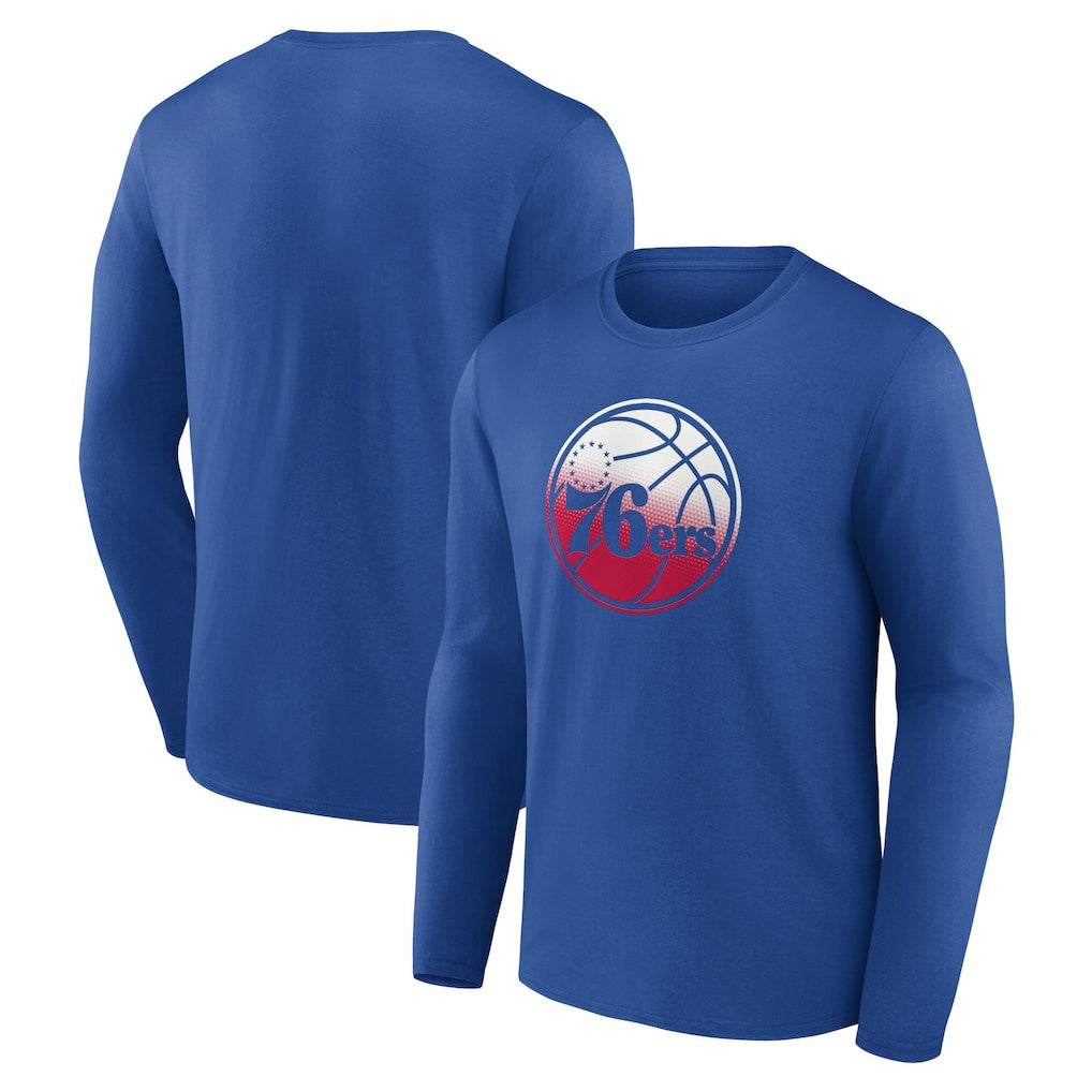 Philadelphia 76ers Gradient Logo Long Sleeve T-Shirt Royal