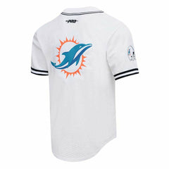 Tyreek Hill Miami Dolphins Pro Standard Mesh Baseball Button-Up T-Shirt - White - NFL