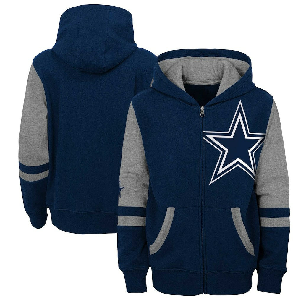 Dallas Cowboys Preschool Stadium Color Block Full-Zip Hoodie - Navy - NFL