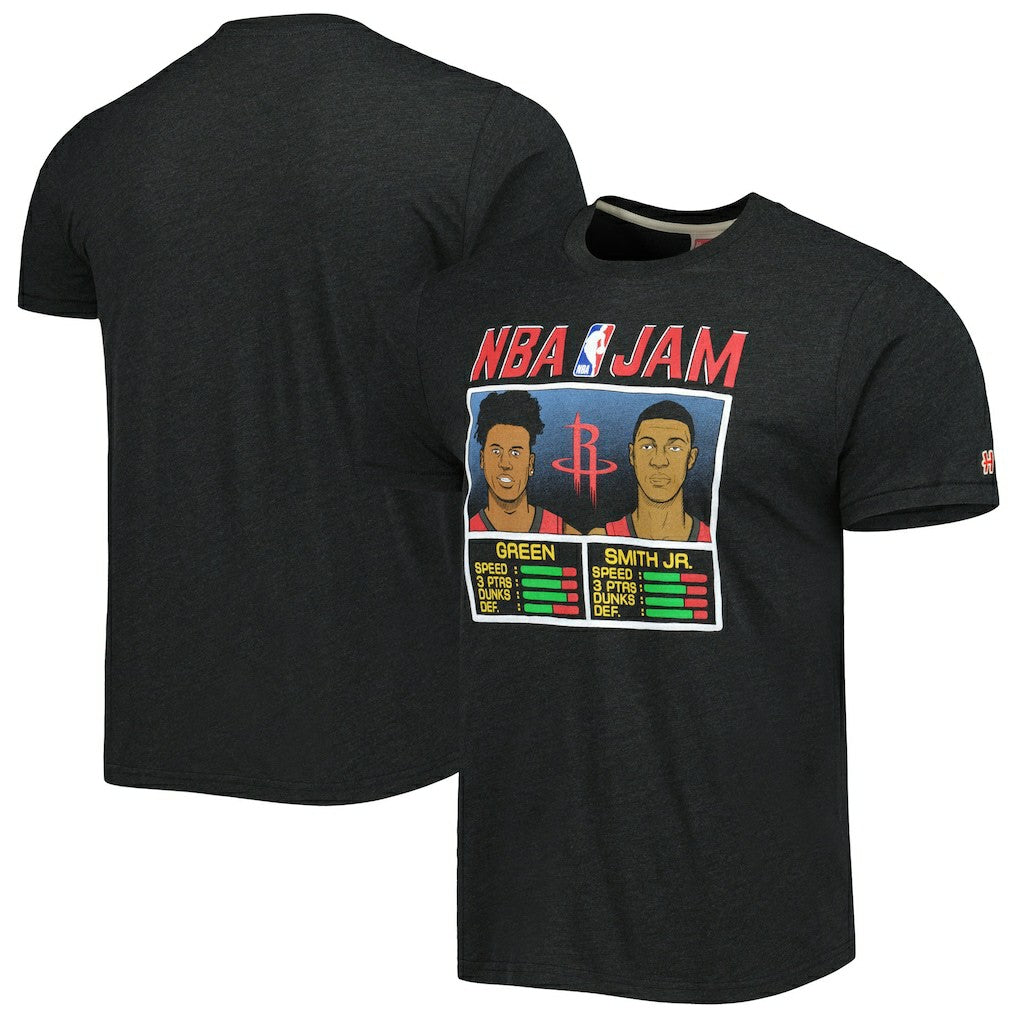 Jalen Green & Jabari Smith Jr. Houston Rockets Homage NBA Jam Tri-Blend T-Shirt Charcoal