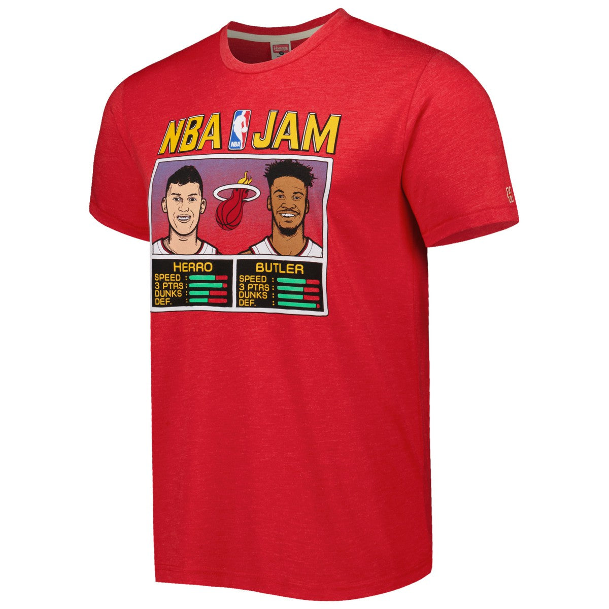 Tyler Herro & Jimmy Butler Miami Heat Homage NBA Jam Tri-Blend T-Shirt Red