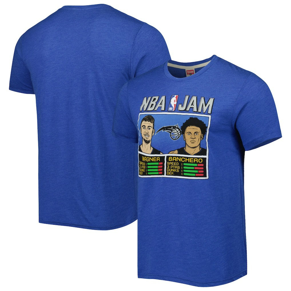 Franz Wagner & Paolo Banchero Orlando Magic Homage NBA Jam Tri-Blend T-Shirt Blue