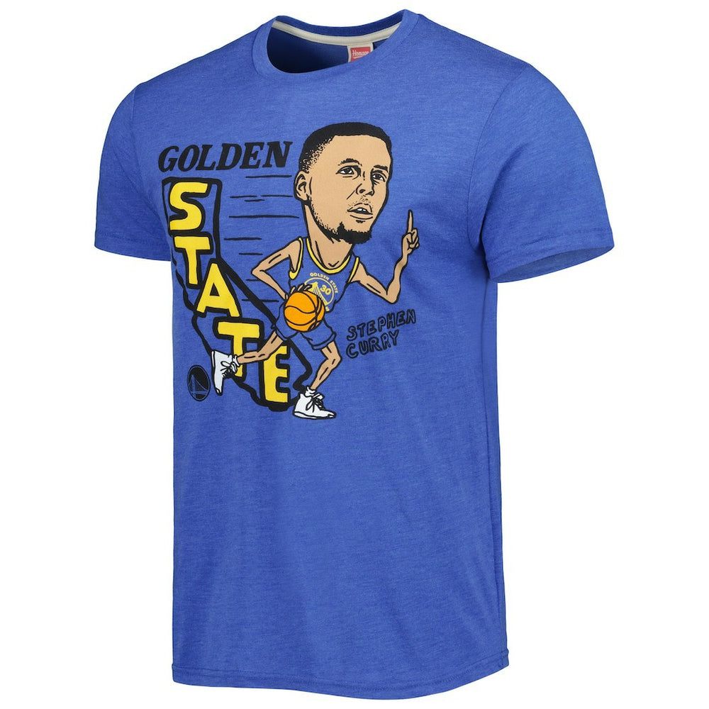 Stephen Curry Golden State Warriors Homage Caricature Tri-Blend T-Shirt Royal