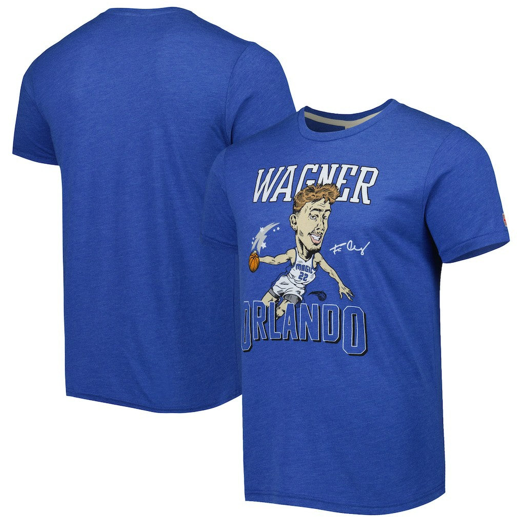 Franz Wagner Orlando Magic Homage Caricature Tri-Blend T-Shirt Blue