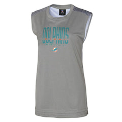 Miami Dolphins Women's No Sweat Tank Top - Gray - NFL