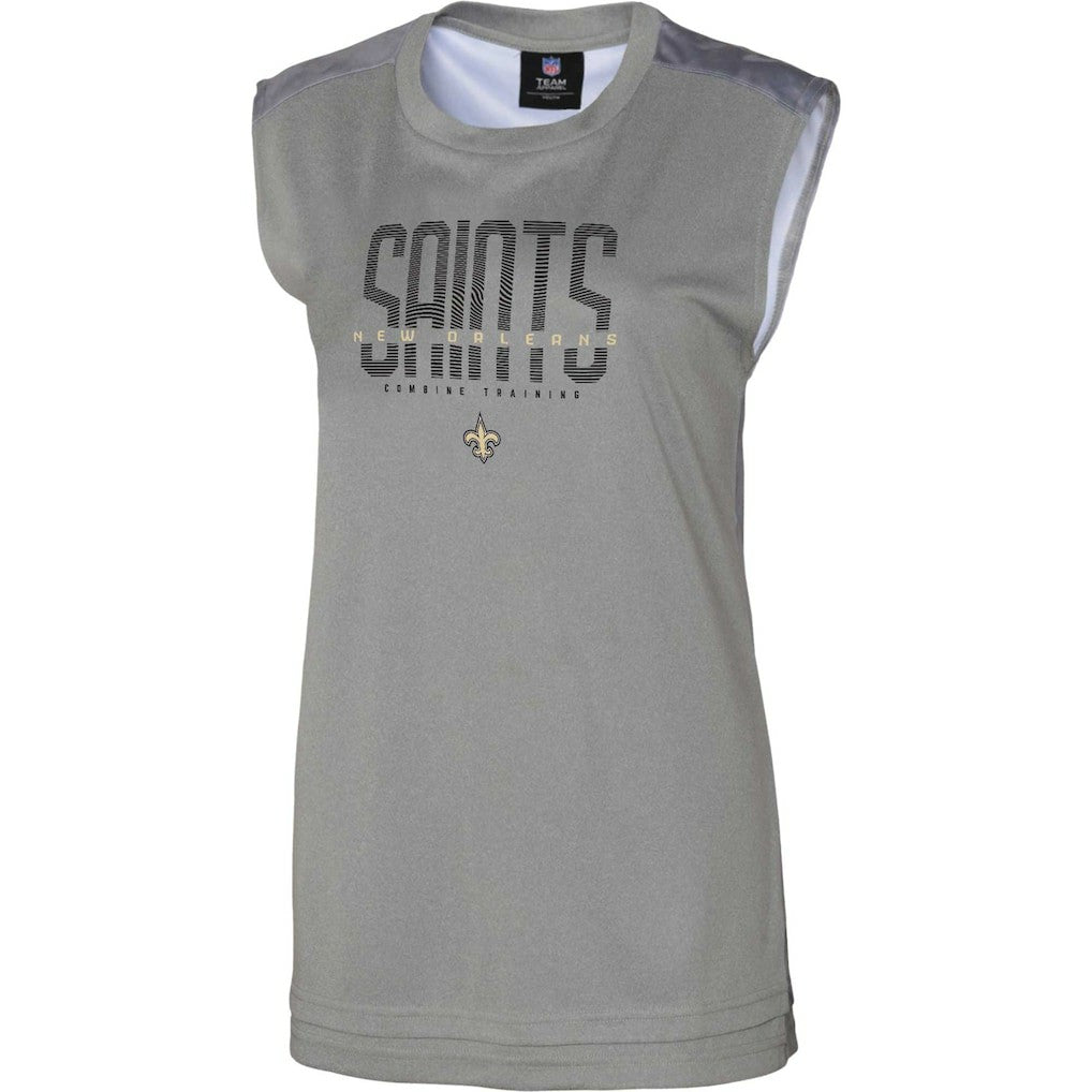 New Orleans Saints Women's No Sweat Tank Top - Gray - NFL