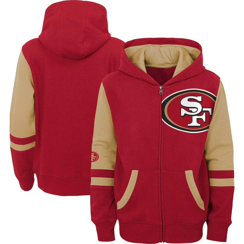 San Francisco 49ers Preschool Stadium Color Block Full-Zip Hoodie - Scarlet - NFL