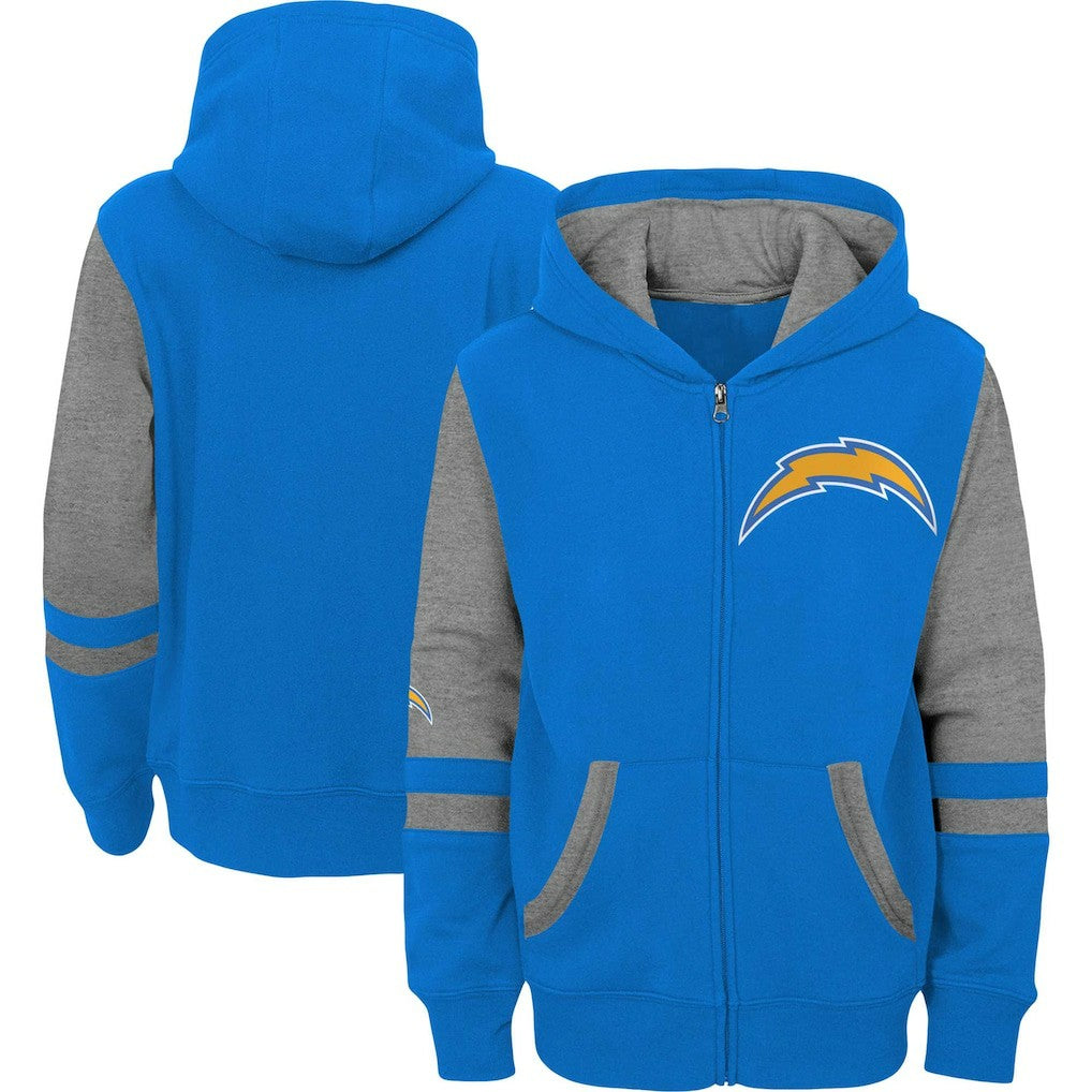 Los Angeles Chargers Preschool Stadium Color Block Full-Zip Hoodie - Powder Blue - NFL