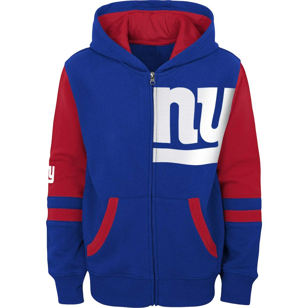 New York Giants Preschool Stadium Color Block Full-Zip Hoodie - Royal - NFL