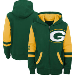 Green Bay Packers Preschool Stadium Color Block Full-Zip Hoodie - Green - NFL