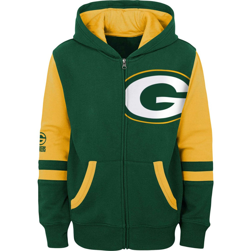 Green Bay Packers Preschool Stadium Color Block Full-Zip Hoodie - Green - NFL