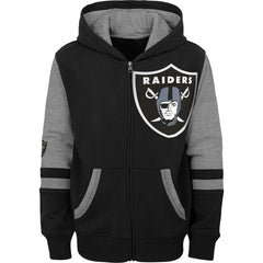 Las Vegas Raiders Preschool Stadium Color Block Full-Zip Hoodie - Black - NFL