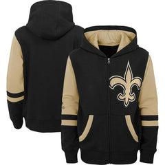 New Orleans Saints Preschool Stadium Color Block Full-Zip Hoodie - Black - NFL