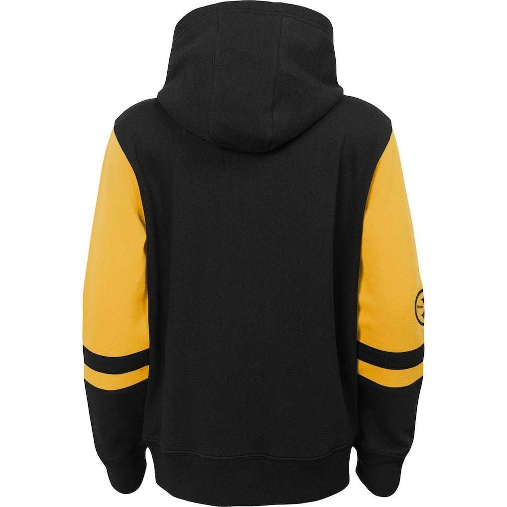Pittsburgh Steelers Preschool Stadium Color Block Full-Zip Hoodie - Black - NFL
