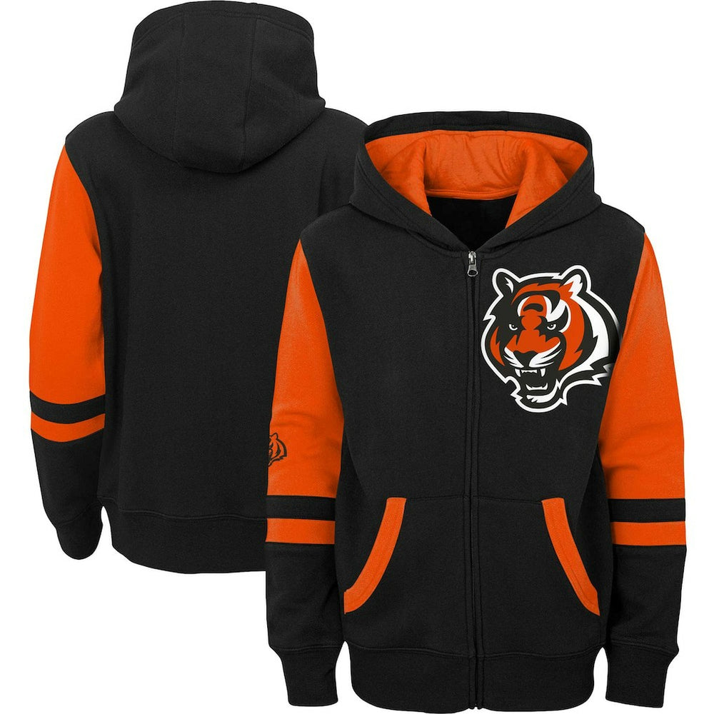 Cincinnati Bengals Youth Colorblock Full-Zip Hoodie - Black - NFL