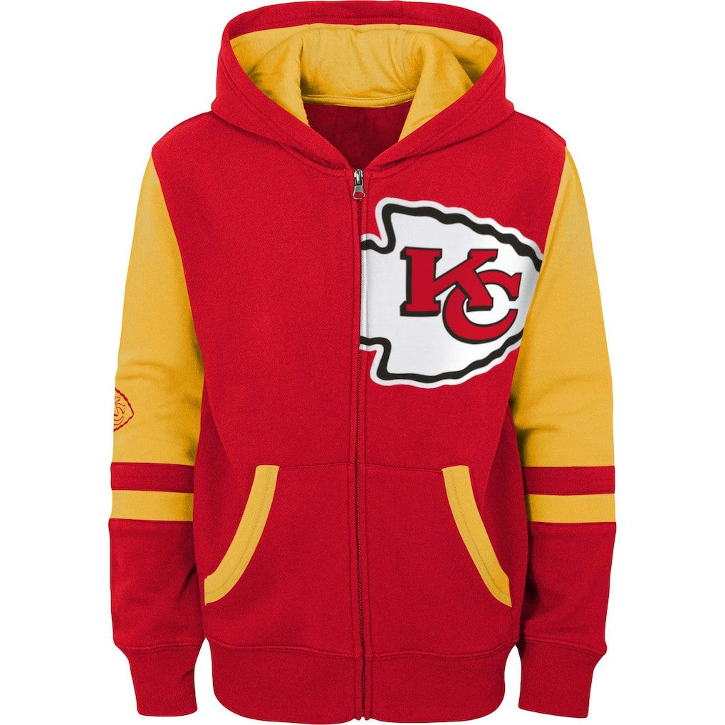 Kansas City Chiefs Youth Colorblock Full-Zip Hoodie - Red - NFL