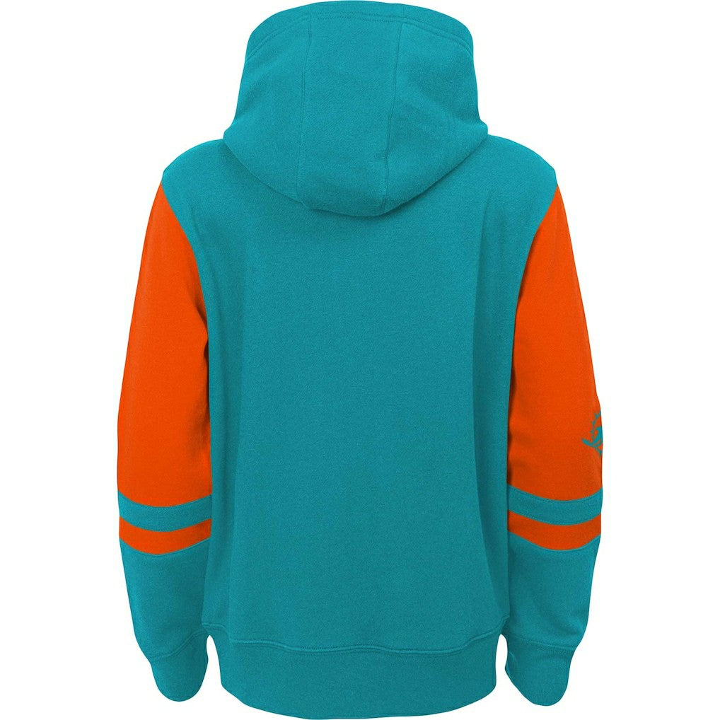 Miami Dolphins Youth Colorblock Full-Zip Hoodie - Aqua - NFL