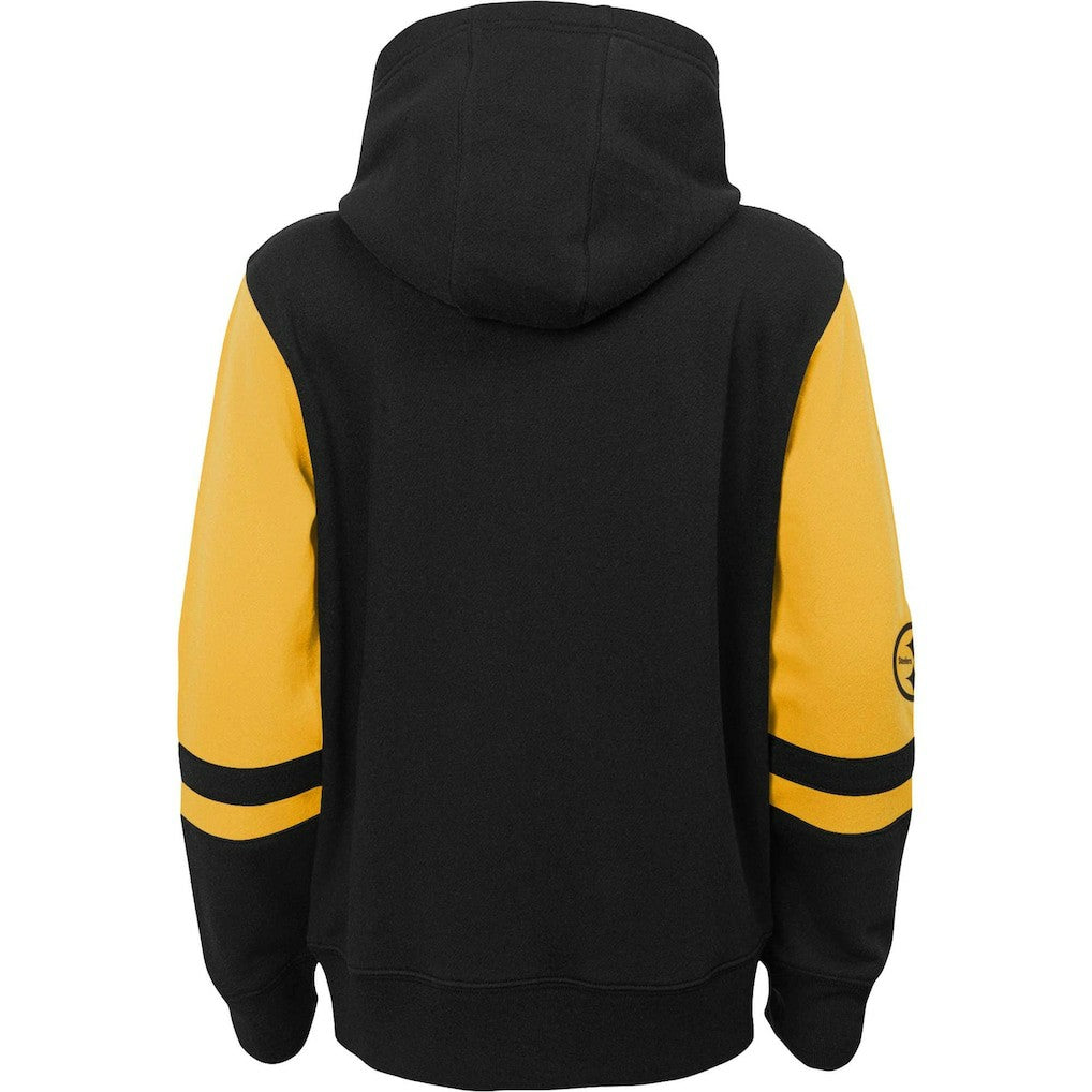 Pittsburgh Steelers Youth Colorblock Full-Zip Hoodie - Black - NFL