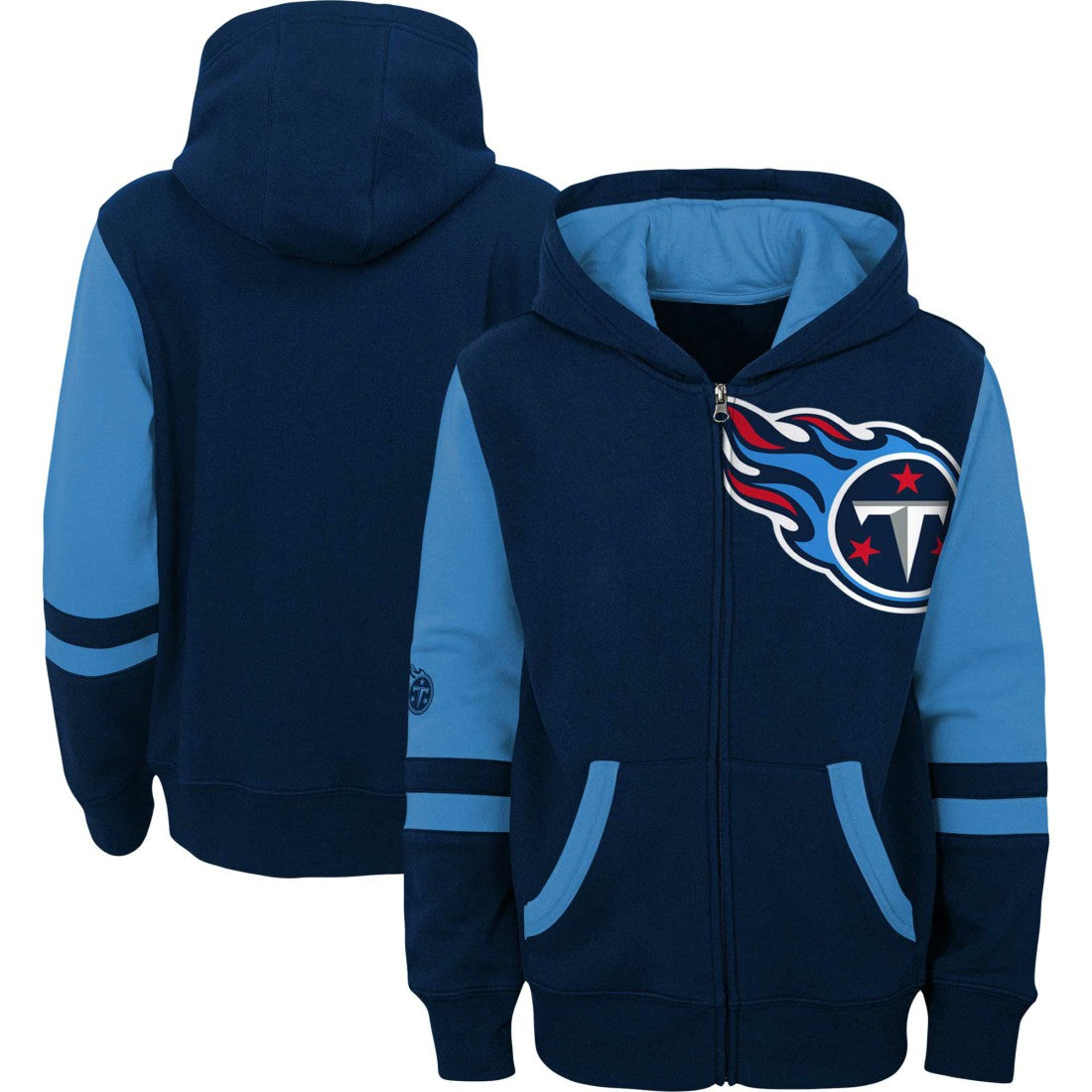 Tennessee Titans Youth Colorblock Full-Zip Hoodie - Navy - NFL
