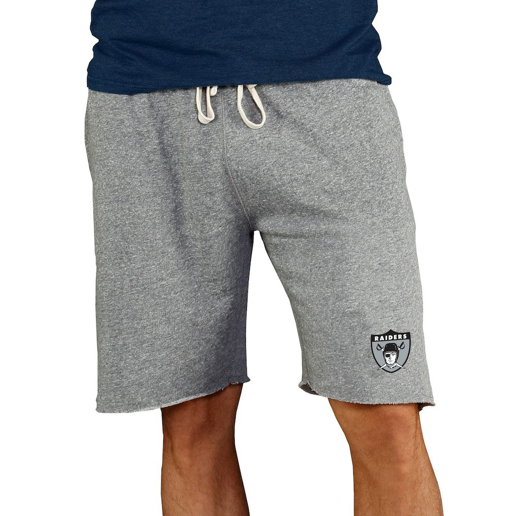 Las Vegas Raiders Concepts Sport Throwback Logo Mainstream Terry Shorts - Gray - NFL
