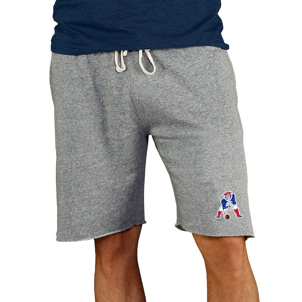 New England Patriots Concepts Sport Throwback Logo Mainstream Terry Shorts - Gray - NFL