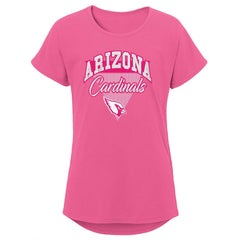 Arizona Cardinals Girls Youth Playtime Dolman T-Shirt - Pink - NFL