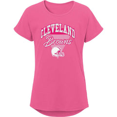 Cleveland Browns Girls Youth Playtime Dolman T-Shirt - Pink - NFL