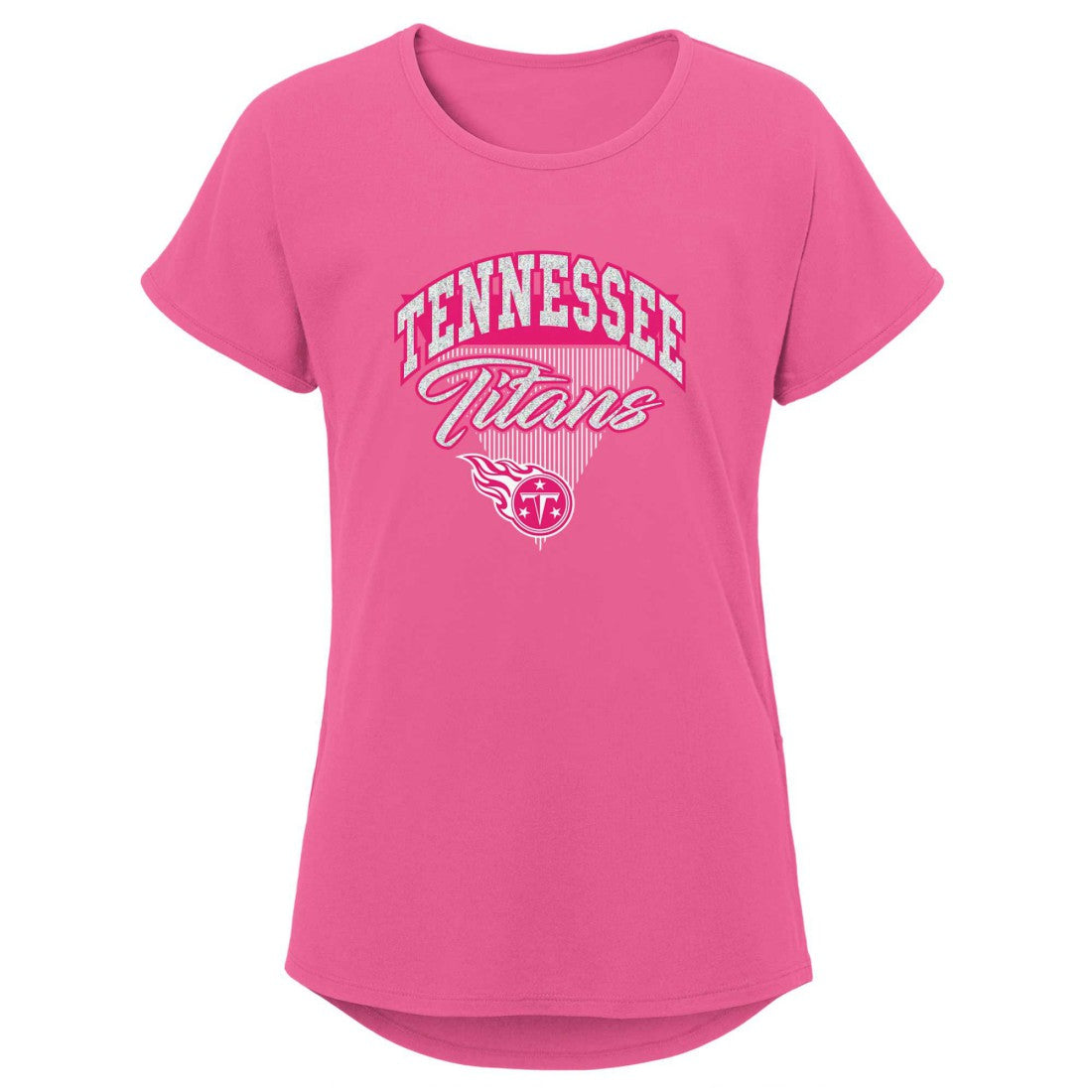 Tennessee Titans Girls Youth Playtime Dolman T-Shirt - Pink - NFL