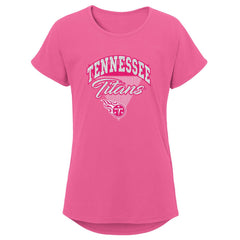 Tennessee Titans Girls Youth Playtime Dolman T-Shirt - Pink - NFL