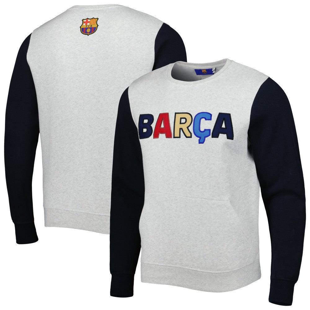 Barcelona Kangaroo Pullover Sweatshirt Gray/Navy
