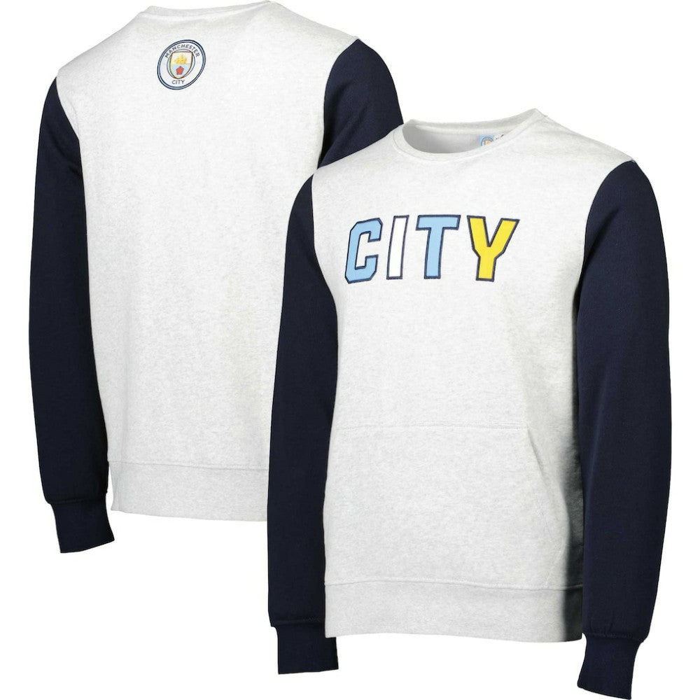 Manchester City Kangaroo Pullover Sweatshirt Gray/Navy