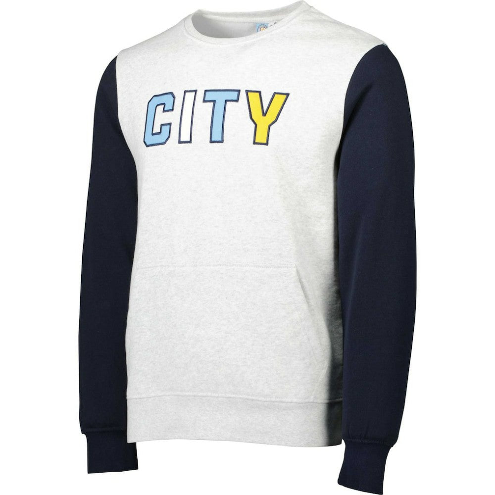 Manchester City Kangaroo Pullover Sweatshirt Gray/Navy