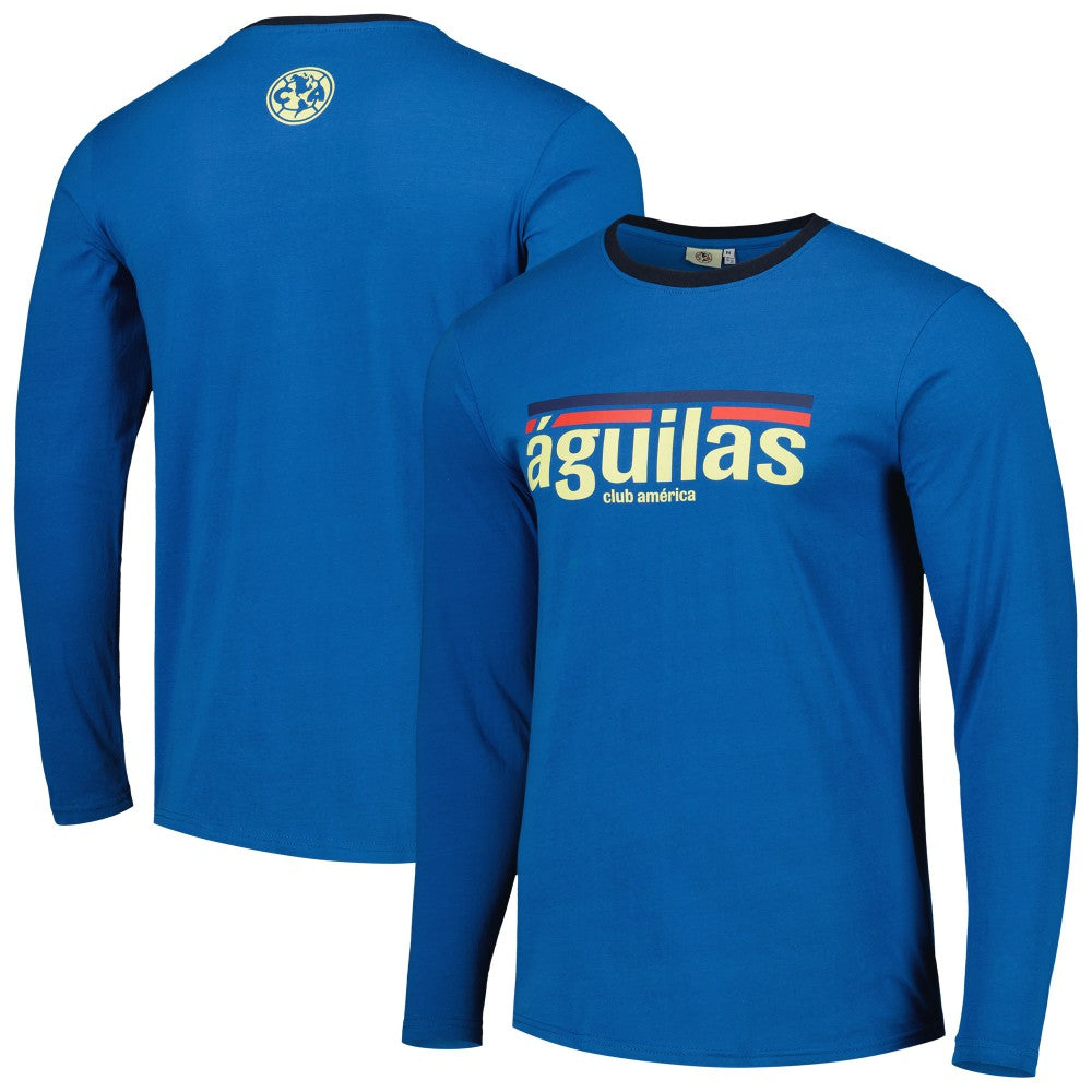 Club America Slogan Long Sleeve T-Shirt Blue